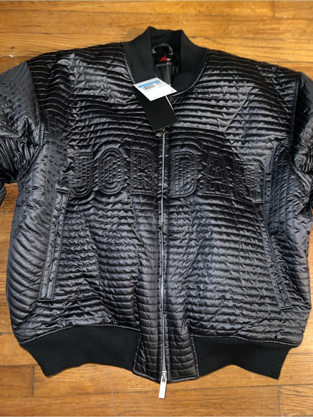 Jordan Bomber Jacket Full Zip Quilted Down Black II5314 010 Men's Sz M $300 NWT
